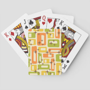 Retro Mid Century Modern Abstract Pattern Playing Cards
