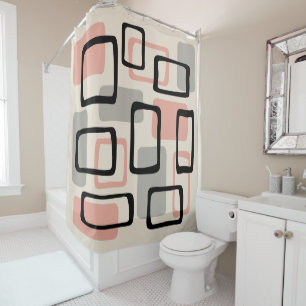 Retro Mid Century Modern Abstract Pattern Shower Curtain