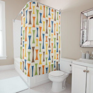 Retro Mid Century Modern Abstract Pattern Shower Curtain