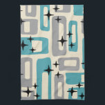 Retro Mid Century Modern Abstract Pattern Tea Towel<br><div class="desc">Retro Mid Century Modern Abstract Starburst Pattern.</div>