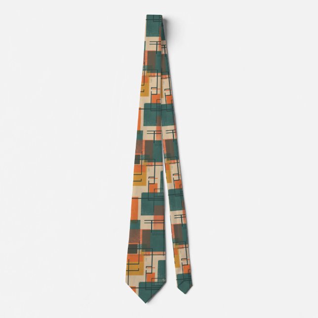 Retro Mid Century Modern Abstract Pattern  Tie (Front)