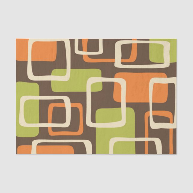 Retro Mid Century Modern Abstract Pattern Tissue Paper (Front)