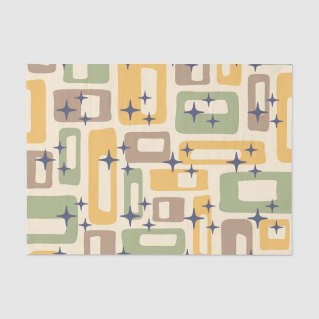 Retro Mid Century Modern Abstract Pattern Tissue Paper (Front)