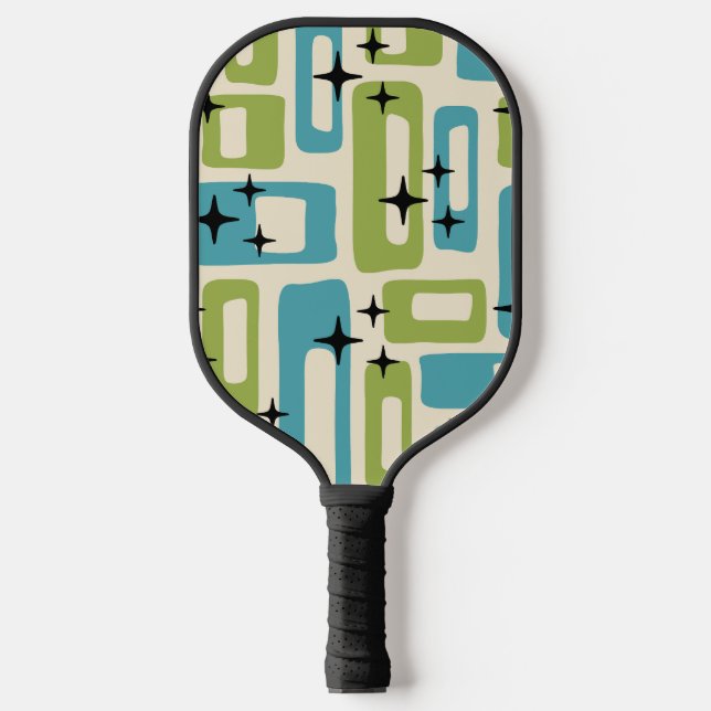 Retro Mid Century Modern Abstract Pickleball Paddle (Front)