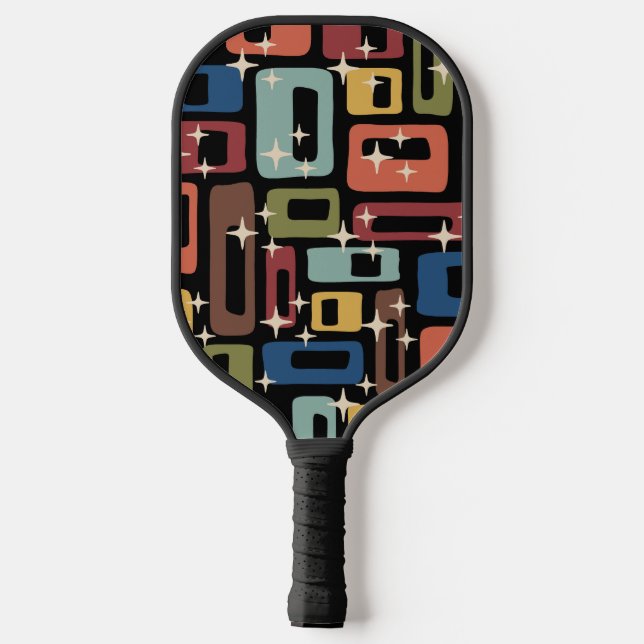Retro Mid Century Modern Abstract Pickleball Paddle (Back)
