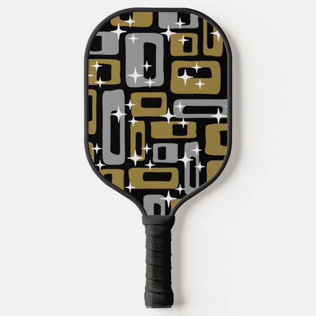 Retro Mid Century Modern Abstract Pickleball Paddle (Front)