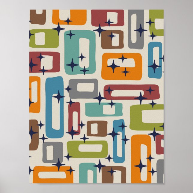 Retro Mid Century Modern Abstract Poster (Front)