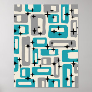 Retro Mid Century Modern Abstract Poster