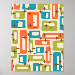 Retro Mid Century Modern Abstract Poster