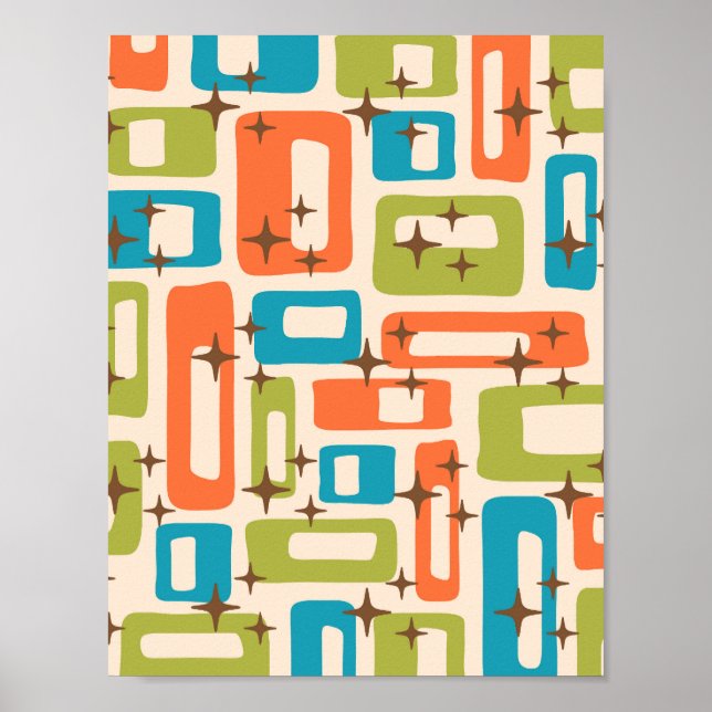 Retro Mid Century Modern Abstract Poster (Front)