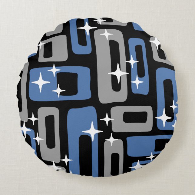 Retro Mid Century Modern Abstract Round Cushion (Front)