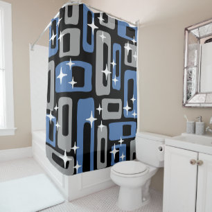 Retro Mid Century Modern Abstract Shower Curtain