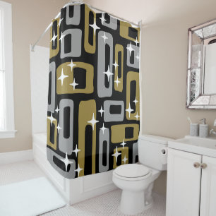 Retro Mid Century Modern Abstract Shower Curtain