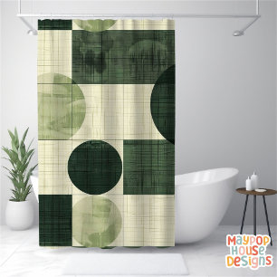 Retro Mid Century Modern Abstract Shower Curtain