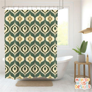 Retro Mid Century Modern Abstract Shower Curtain