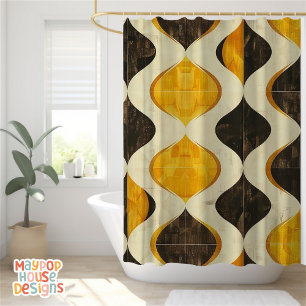 Retro Mid Century Modern Abstract Shower Curtain