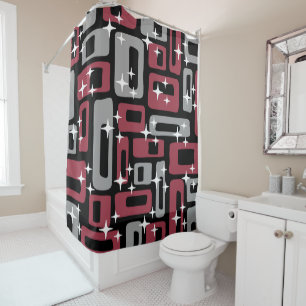 Retro Mid Century Modern Abstract Shower Curtain