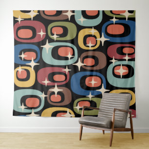 Retro Mid Century Modern Abstract Tapestry