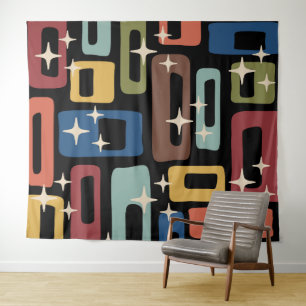 Retro Mid Century Modern Abstract Tapestry