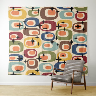 Retro Mid Century Modern Abstract Tapestry