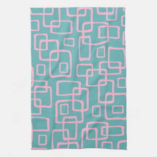Retro Mid Century Modern Abstract Tea Towel