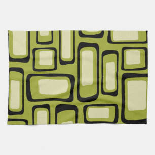 Retro Mid Century Modern Abstract Tea Towel