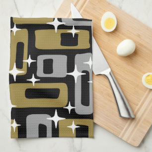 Retro Mid Century Modern Abstract Tea Towel
