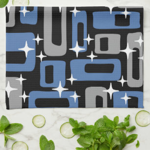 Retro Mid Century Modern Abstract Tea Towel