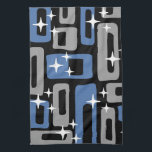 Retro Mid Century Modern Abstract Tea Towel<br><div class="desc">Colourful Retro Mid Century Modern Abstract Pattern in Black Grey & Blue. Mid-century modern (MCM) is a movement in interior design, product design, graphic design, architecture and urban development that was present in all the world, but more popular in the United States, Brazil and Europe from roughly 1945 to 1970...</div>