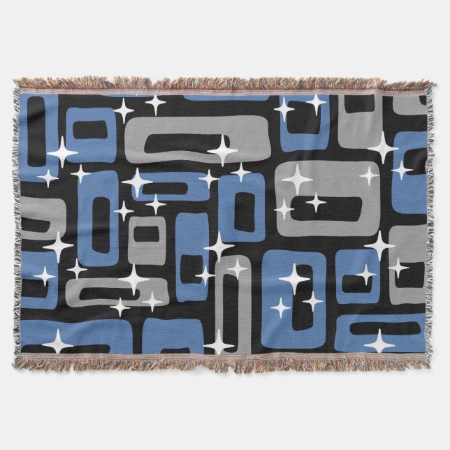 Retro Mid Century Modern Abstract Throw Blanket (Front)