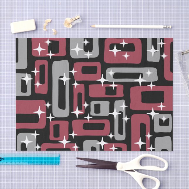Retro Mid Century Modern Abstract Tissue Paper (Craft)