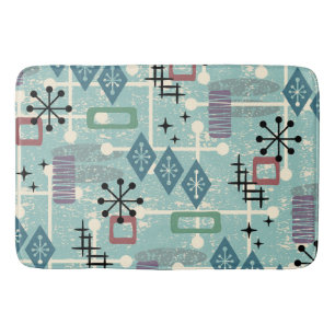 Retro Mid Century Modern Atomic Abstract Bath Mat