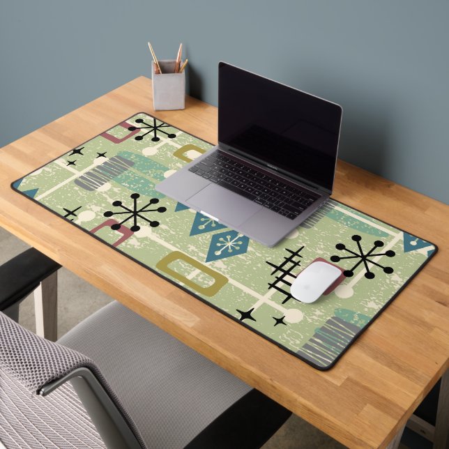 Retro Mid Century Modern Atomic Abstract Desk Mat (Office 2)