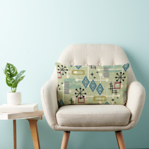 Retro Mid Century Modern Atomic Abstract Lumbar Cushion
