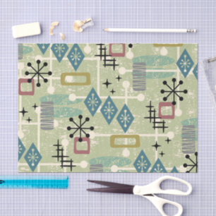 Retro Mid Century Modern Atomic Abstract Tissue Paper