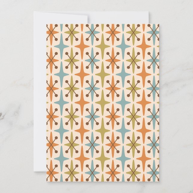 Retro Mid Century Modern Atomic Age Pattern Invitation (Front)