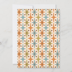 Retro Mid Century Modern Atomic Age Pattern Invitation