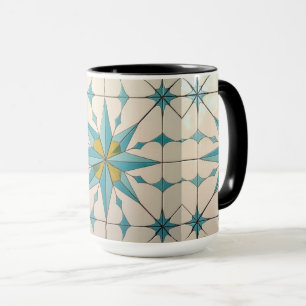 Retro Mid Century Modern Atomic Geometric Pattern Mug