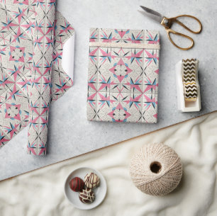 Retro Mid Century Modern Atomic Geometric Pattern Wrapping Paper