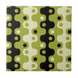 Retro Mid Century Modern Atomic Pattern Ceramic Tile