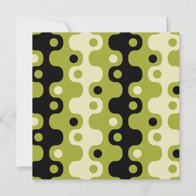 Retro Mid Century Modern Atomic Pattern Invitation (Front)