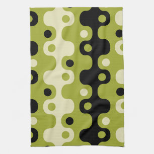 Retro Mid Century Modern Atomic Pattern Tea Towel