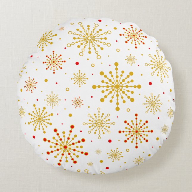 Retro Mid-Century Modern Atomic Round Cushion (Front)