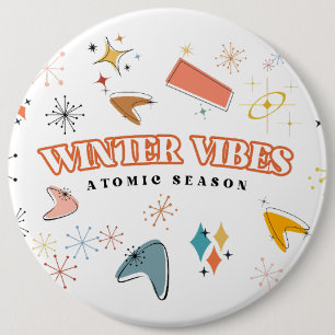 Retro Mid-Century Modern Atomic Winter Vibes 6 Cm Round Badge