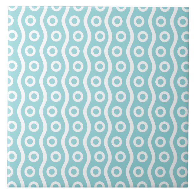 Retro Mid Century Modern Bubble Pattern Ceramic Tile (Front)