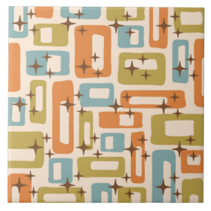 Retro Mid Century Modern Ceramic Tile