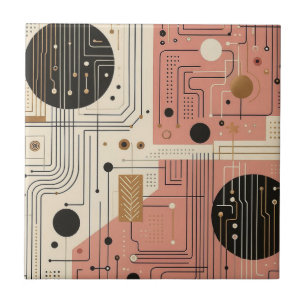 Retro Mid Century Modern  Ceramic Tile