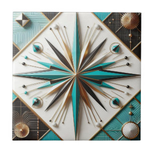 Retro Mid Century Modern Ceramic Tile