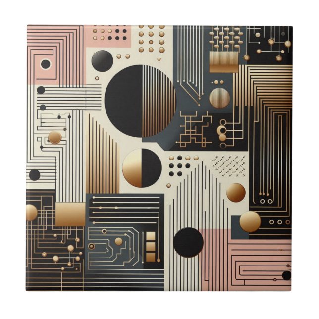 Retro Mid Century Modern  Ceramic Tile (Front)
