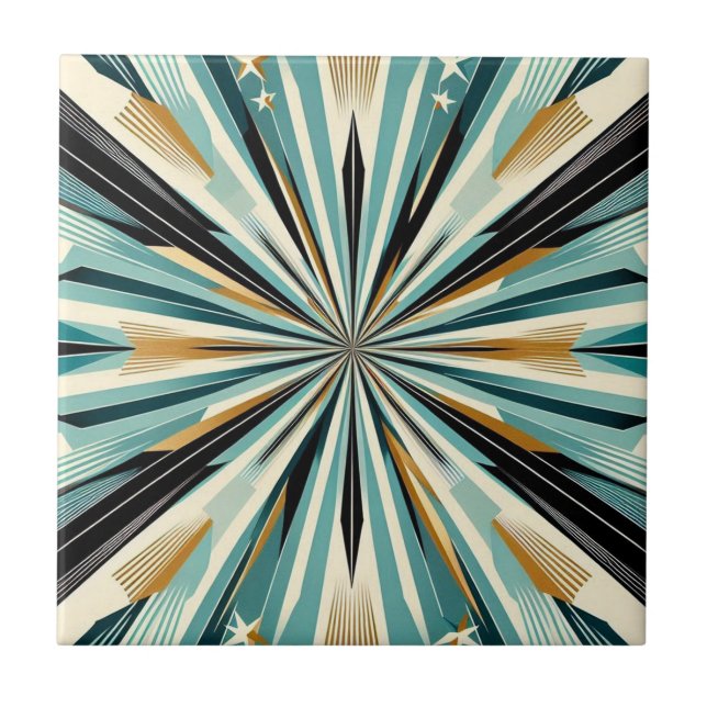 Retro Mid Century Modern  Ceramic Tile (Front)